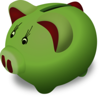 Ein grünes Sparschwein.